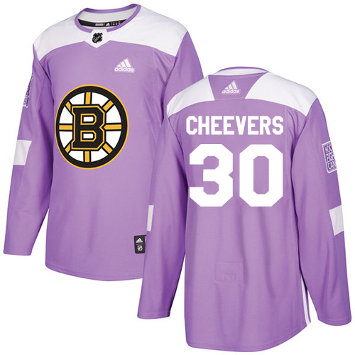 Adidas Bruins #30 Gerry Cheevers Purple Authentic Fights Cancer Stitched NHL Jersey